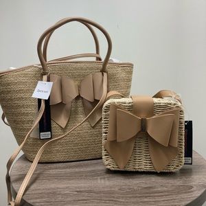 Tan Bundle of 2 Straw Purse